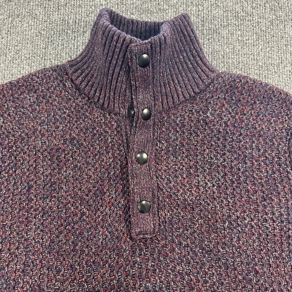 Banana Republic Men’s Merino Wool Mock Neck Sweater Chunky Italian Yarn M